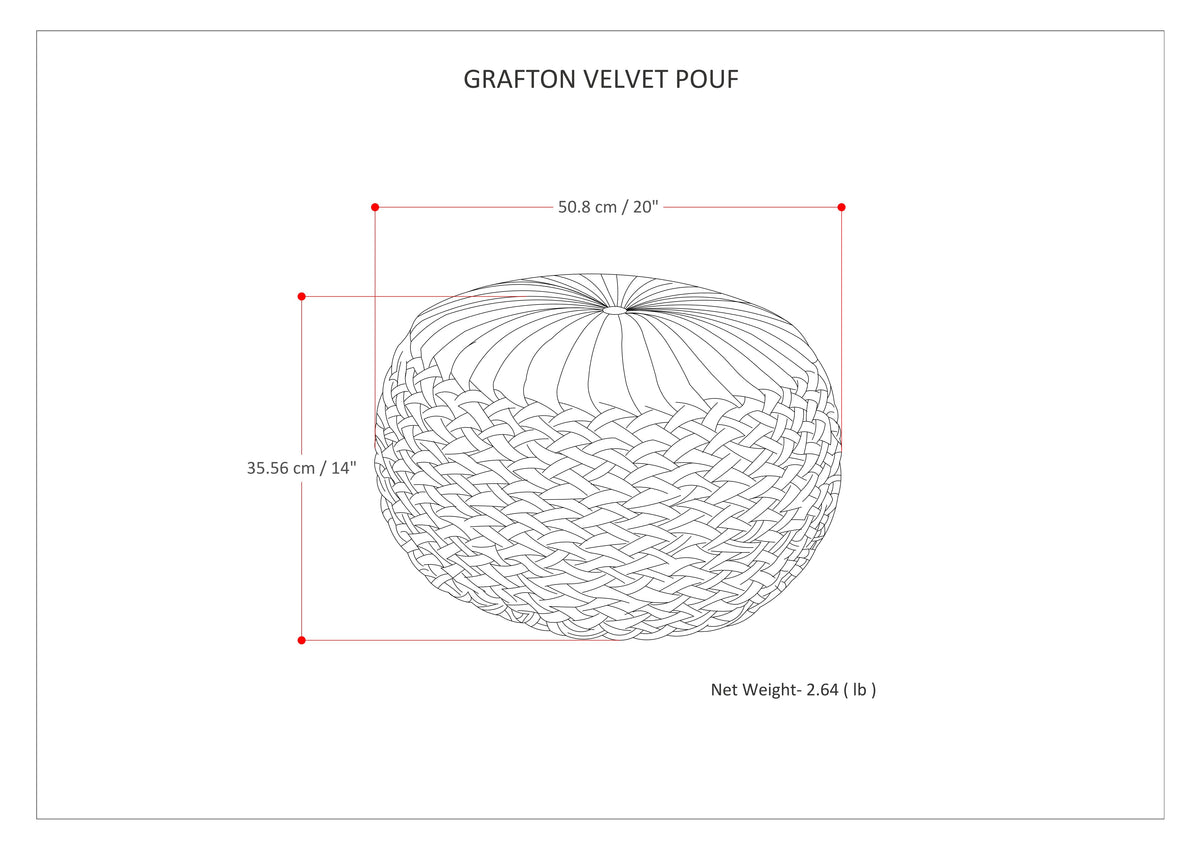Grafton 20 Inch Wide Round Pouf