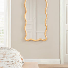 Rahfy Rattan Rectangle Scallop Mirror