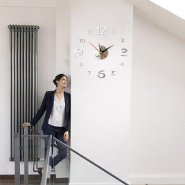 Modern Large 400mm 3D Mirror Surface Wall Clock 3D Wall Sticker Frameless Wall Clock 3D Wall Clock with Mirror Number Stickers for Home Office Decorations Home Office Room Wall Decor Home Decor Wall Clocks