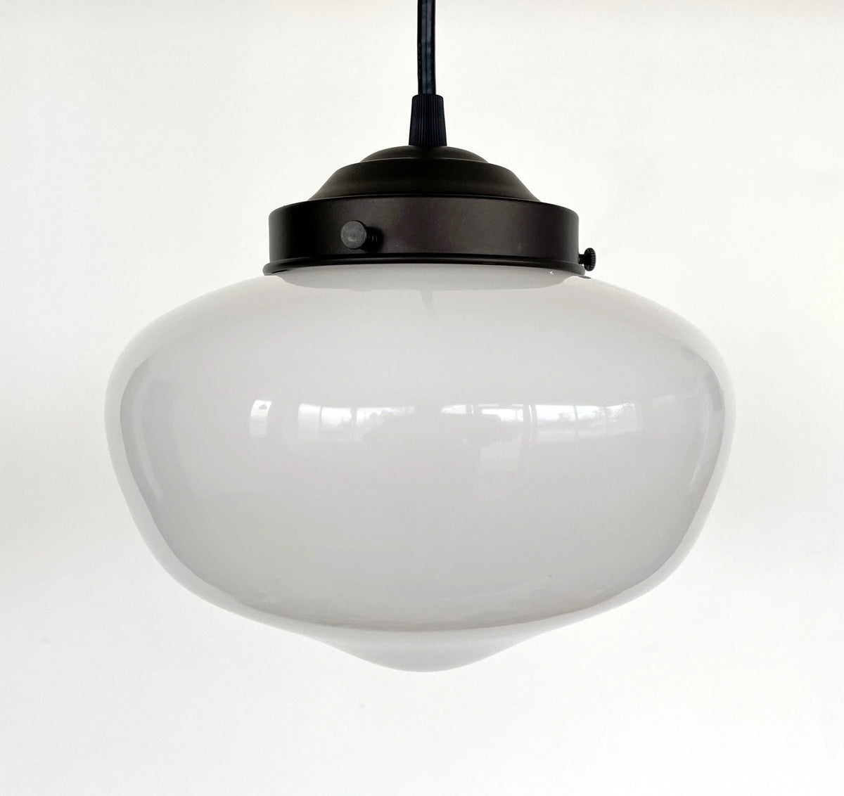 Modern Milk Glass Schoolhouse Pendant Light | 8
