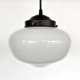 Modern Milk Glass Schoolhouse Pendant Light | 8