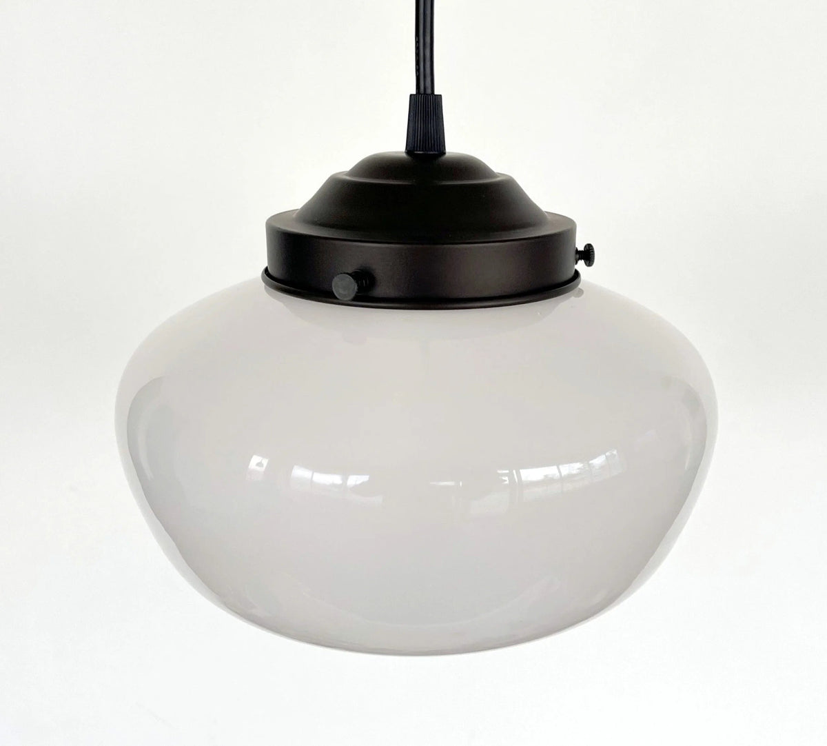 Modern Milk Glass Schoolhouse Pendant Light | 8