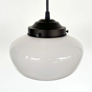 Modern Milk Glass Schoolhouse Pendant Light | 8