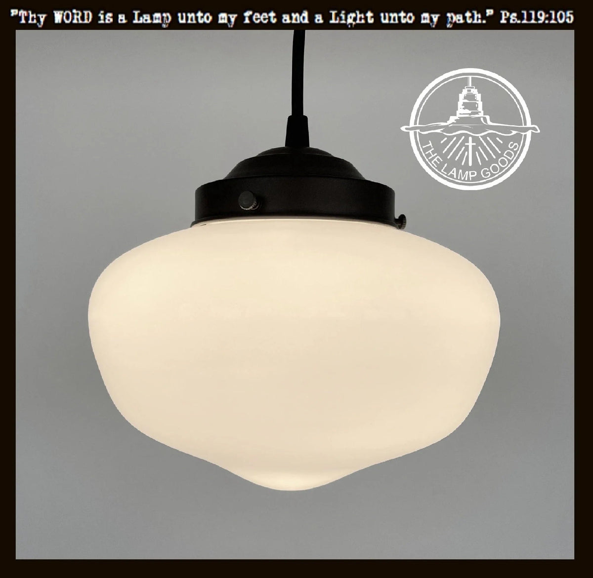 Modern Milk Glass Schoolhouse Pendant Light | 8