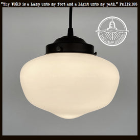Modern Milk Glass Schoolhouse Pendant Light | 8