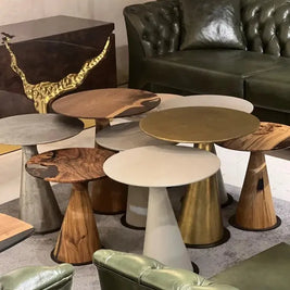 Mushroom Side & End table Made of Walnut and Epoxy Resin