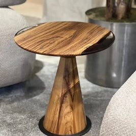 Mushroom Side & End table Made of Walnut and Epoxy Resin