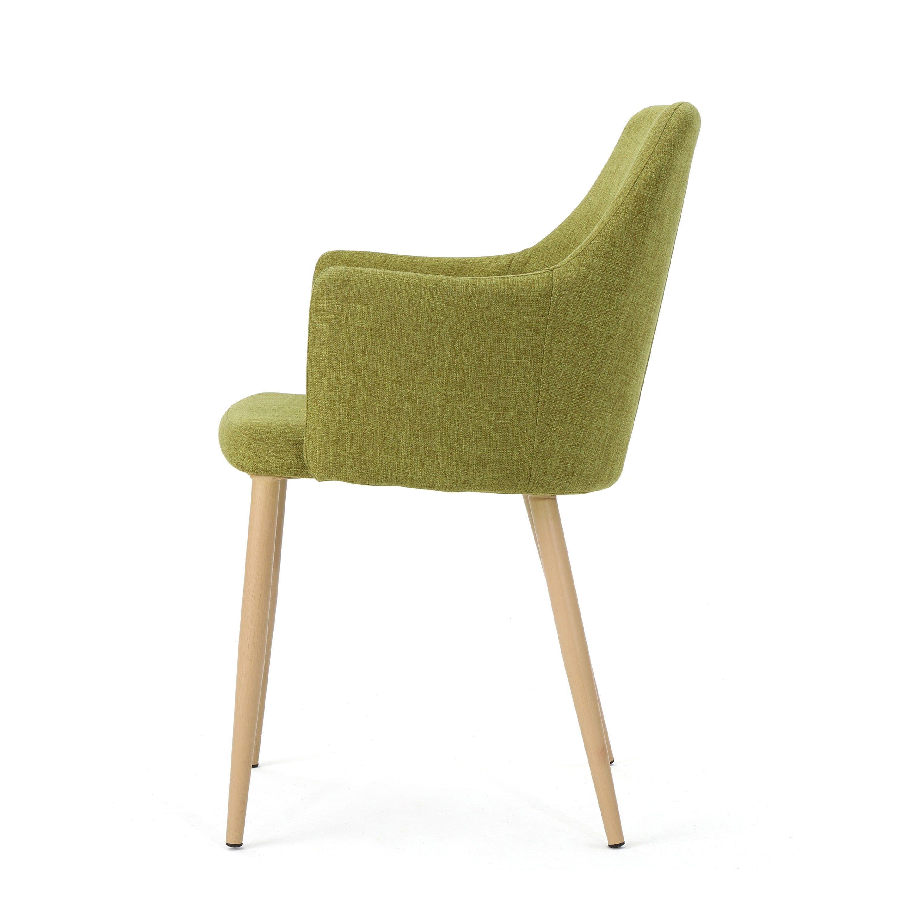 Mid Century Modern Fabric Upholstered Dining Chairs, Set of 2