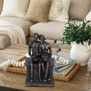 PUHOZN Iron Couple Statue - Cast Iron Couple Sculpture Wedding Modern Abstract