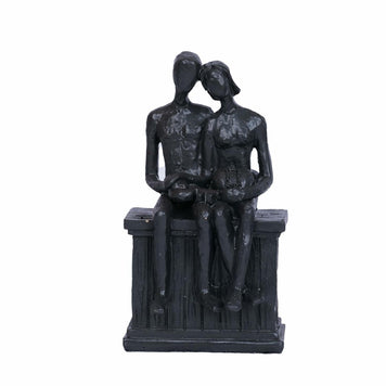 PUHOZN Iron Couple Statue - Cast Iron Couple Sculpture Wedding Modern Abstract