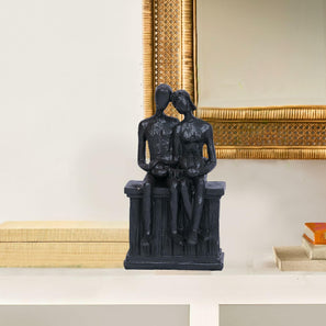 PUHOZN Iron Couple Statue - Cast Iron Couple Sculpture Wedding Modern Abstract