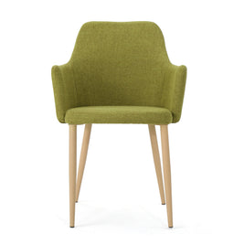 Mid Century Modern Fabric Upholstered Dining Chairs, Set of 2