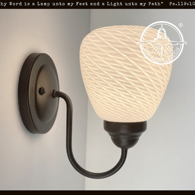 Modern 'Ribbon' 1970's Milk Glass WALL SCONCE Lighting