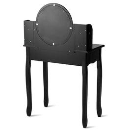 Makeup Vanity Table Set Girls Dressing Table with Drawers Oval Mirror