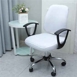 Solid Office Computer Chair Cover Spandex Split Seat Cover Universal Office Anti Dust Arm Chair Cover Washable Removable Spandex Rotating Boss Chair Slipcovers Anti-dust Soft Desk Chair Seat Protector for Dogs Cats Pets