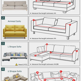 Stretchable Couch Cover Lounge  Sofa Slipcover  Furniture Cover Machine Washable Elasticated Sofa Covers Chaise Longue For Living Room Corner Armchair Elastic Cushion Couch Furniture 3 Seater Slipcover For Home