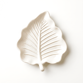 Elm Leaf Decorative Tray, Gypsum White 6