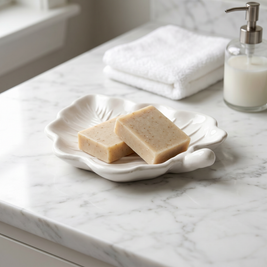 Elm Leaf Decorative Tray, Gypsum White 6
