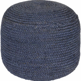 Gail Navy Jute Knitted Pouf