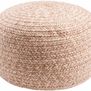 Tonanitla Natural Fiber Blush Knitted Outdoor Pouf