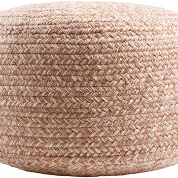 Tonanitla Natural Fiber Blush Knitted Outdoor Pouf