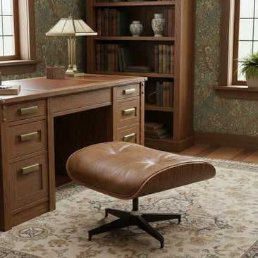 Luxury Lounge / Office Chair with Ottoman – Top Grain Leather