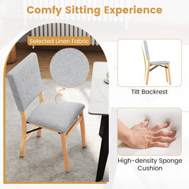 Foldable Dining Chair Set of 4 Armless Kitchen Chair with Padded Seat and Tilt Backrest